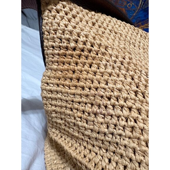 Helen Kaminski Crochet Raffia & Leather Crochet Boho Hobo Shoulder Crossbody Bag - Picture 10 of 16